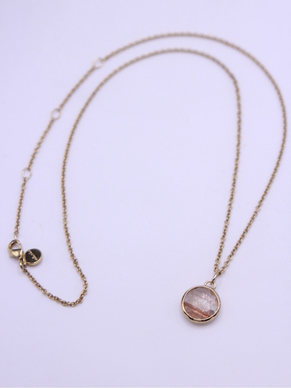 Stella & Dot Gold-Tone Pendant Necklace with striped pendant